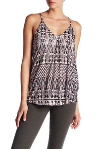 Camiseta sin mangas Joie para mujer Yekaterina Ikat estampado cami drapeado espalda deportiva XS $98 NUEVA CON ETIQUETAS - Imagen 1 de 9
