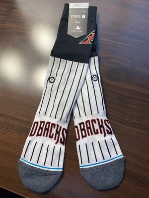 ARIZONA DIAMONDBACKS STANCE LOGO PERFORMANCE CREW SOCKS SIZE L 9-13 - Image 1 of 3
