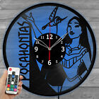 Horloge vinyle DEL Pocahontas vinyle léger disque horloge murale décoration faite main 2064