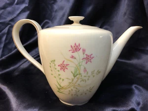 HUTSCHENREUTHER 8267 FAVORIT COFFEE POT 52 OZ RED FLOWERS LEAVES GOLD TRIM - Picture 1 of 6