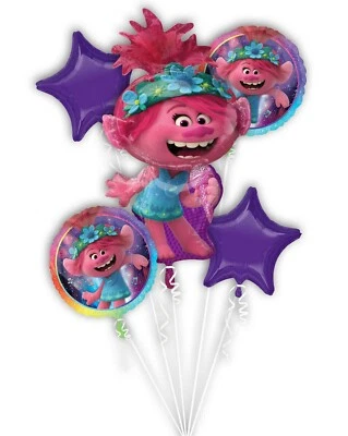 Trolls World Tour Lámina Globo Ramo Cumpleaños Fiesta Suministros Decoración ~ 5 piezas Foto 1 de 4