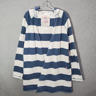 Victoria Secret ROSA Mujer Ropa de Dormir XS/S Azul Rayas Bata Con Capucha Bolsillos LEER Foto 1 de 4