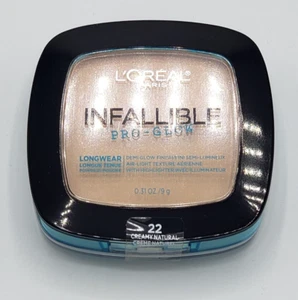 L'Oréal Infallible Pro-Glow Foundation Pressed Powder Makeup-22 CREAMY NATURAL - Picture 1 of 1