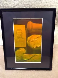 3-D Imaged Framed Print, Honus Wagner Baseball Card/Signed Babe Ruth Baseball... - Picture 1 of 7