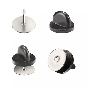 Tie Tacks Blank Pins with PVC Rubber Pin Backs, 50 Pairs Locking Clasp for Badge - Picture 1 of 7