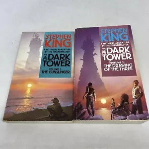 Stephen King Dark Tower Books 1 & 2 Paperback Gunslinger Drawing Of The 3 Vtg - Bild 1 von 7