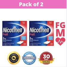 Nicotinell Stop Smoking Aid Nicotine Gum, 2 mg, Fruit, 204 Pieces New Long Expir