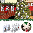 2 Pcs White Foam Christmas Bear And Fawn Christmas Tree Pendants Christmas