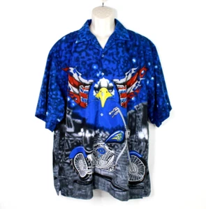 Malibu Dreams Hemd Herren XL Adler Motorrad Knopfleiste USA Patriotisch - Bild 1 von 10
