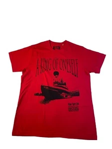 MENS 100% AUTHENTIC AKOO T-SHIRT SIZE LARGE & COLOR RED - Picture 1 of 5