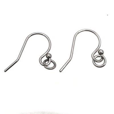  Nickel Free Titanium French Hooks Earring Tail ball ear hook Silver Color - Image 1 of 2