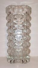 Windsor Crystal Durand Luminarc Clear Glass Vase France Cubist MCM Vintage