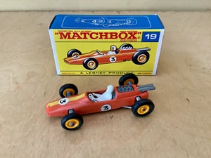 Vintage 1967 Lesney Matchbox No. 19D - Lotus Racing Car - Orange - Picture 1 of 18