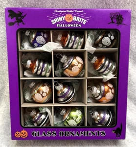 New Christopher Radko Shiny Brite Halloween Lantern & Skull Glass Ornaments NIB - Picture 1 of 8