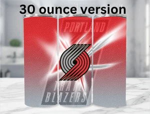 Portland Trailblazers Basketball 30 Oz Edelstahl NBA Becher - Metall Strohhalm - Bild 1 von 3