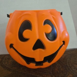 Vintage 1997 Grand Venture Halloween zucca dolcetto o scherzetto secchiello soffiaggio stampo - Foto 1 di 6