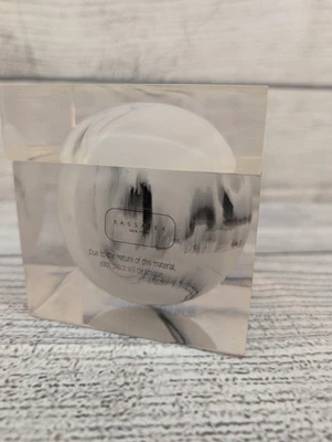 Tarro de algodón Kassatex blanco/gris Ducale mármol resina acrílica Foto 1 de 4