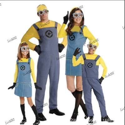 Halloween-Adult Kids Despicable Me Cosplay costumes minion costumes fancy dress⭐