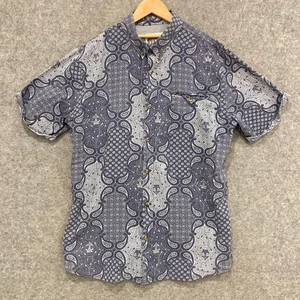 Rip Curl Shirt Mens Size XL Blue Paisley Short Sleeve Button Up Cotton 52517 - Bild 1 von 8
