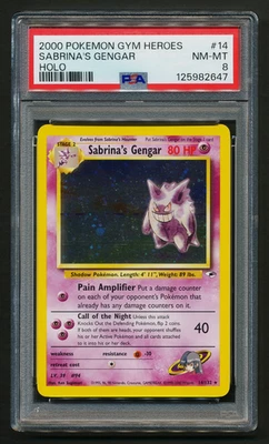 Sabrina's Gengar 14/132 Holo Rare Pokémon 2000 Gym Heroes PSA 8 NM-MT - Image 1 of 2