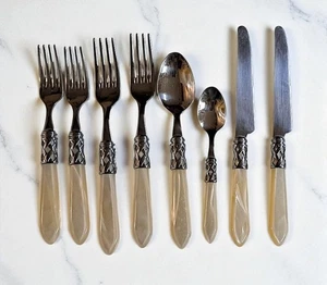 Bugatti Vietri Aladdin Edelstahl 18/10 Besteck Elfenbein Gabeln Löffel Messer Posten - Bild 1 von 8