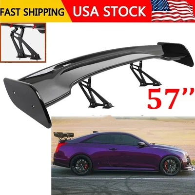 57" Rear Spoiler Wing For Cadillac ATS CTS Sedan GT Truck GT Style Glossy Black Foto 1 de 4