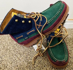 Polo Ralph Lauren Herren 9 Country Ranger Mittel Colorblock Wildleder Cord Stiefel - Bild 1 von 6