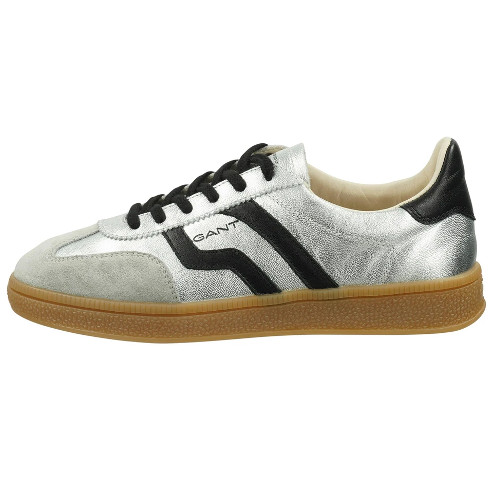 GANT Damen Sneaker - CUZIMA, Turnschuh, Low, Schnürung, Echtleder Silber/Schw...