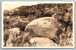 Hemet CA Maze Stone Engraved Rock San Jacinto prehistoric petroglyph RPPC D8 - Picture 1 of 2