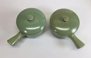 2 Green #1 LA SOLANA POTTERY Stoneware Small CASSEROLE / BEAN POT - Picture 1 of 12