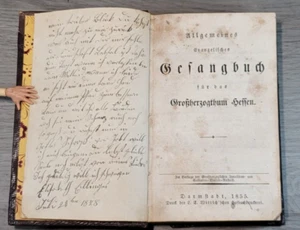 Hymn Book for Grand Duchy of Hesse Darmstadt 1855 German General Evangelical  - Picture 1 of 17