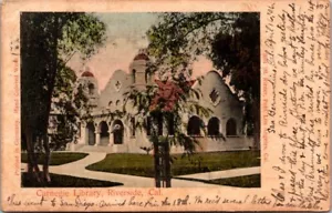 Postal Carnegie Library Riverside California Street View publicada en 1906 - Imagen 1 de 2
