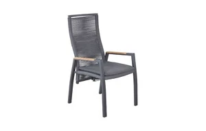 Positionsstuhl Ohio Gartenstuhl Esstischstuhl mit Sitzkissen und Teak-Armlehne - Bild 1 von 7