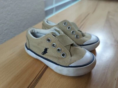 Tênis Polo Ralph Lauren Infantil Masculino Tamanho 5 Alças Lona Slip On - Imagem 1 de 4