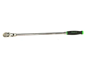 Snap On Tools NEW SHLF80AG 1/2" Drive Extra Long Green Soft Grip Flex Ratchet - Picture 1 of 8