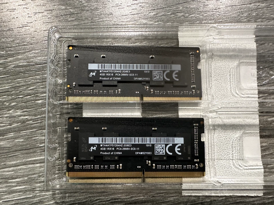 8GB (2x4GB) Genuine Apple OEM Micron MTA4ATF51264HZ-2G6E3 DDR4 2666Mhz RAM - Image 1 of 1