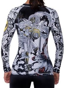 Raven Fightwear Damen Battle of the Gods Athena and Ares Rash Guard MMA BJJ Wh - Bild 1 von 3