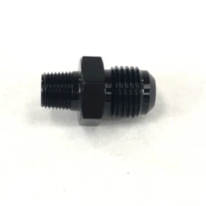 Aluminum Fitting Adapter 6AN Male end to 1/8NPT Male end Flare Straight Black - Picture 1 of 8