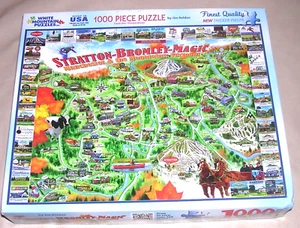 COMP 2013 HTF Stratton Bromley Manchester Magic Mtn Vermont Map 1000 Pce Puzzle - Picture 1 of 14