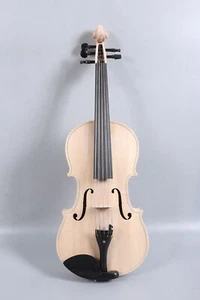 5 String Unfinished Violin Handmade Violin Maple wood back Spruce top ebnoy part - Picture 1 of 9
