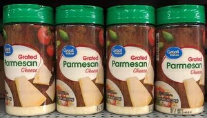 4 JARS Great Value Grated Parmesan Cheese 8 oz Jar Spaghetti Pizza Soup - Picture 1 of 5