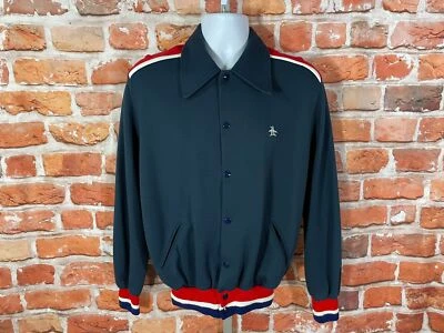 vintage 70s 80s Grand Slam Penguin warm up track jacket - sz L - snap button emo - Image 1 of 4