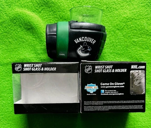 Vancouver Wrist Shot Glass and Hockey Glove Holder Canucks Hockey Cover