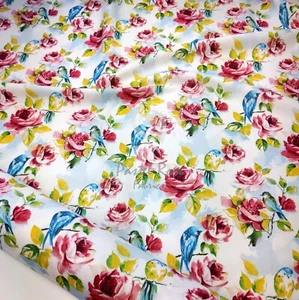 Rosen Digitaldruck Leinwand Stoff 100 % Superior Baumwolle 58" Breite pro Meter - Bild 1 von 6