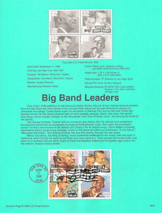 #9631 32cBig Band Leaders Stamps #3096-3099a USPS Souvenir Page