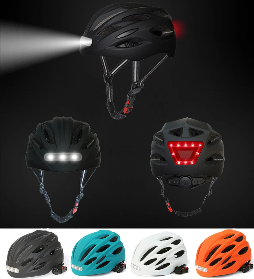 EOCYCLE M/L Fahrradhelm Radhelm LED USB Licht Sicherheit MTB Straßenradsport Helm