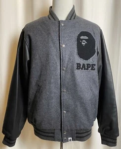 A Bathing Ape (Bape) X Undefeated Leather Varsity Jacket XXL New W/ Tags - Picture 1 of 12
