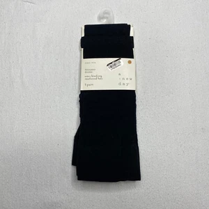 A New Day Womens Trouser Socks One Size Black 3 Pack Textured New 1510 - Picture 1 of 18