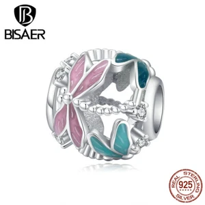 Bisaer Women Authentic 925 Silver Accessories Dragonfly Charms Beads Jewelry NEW - Picture 1 of 12