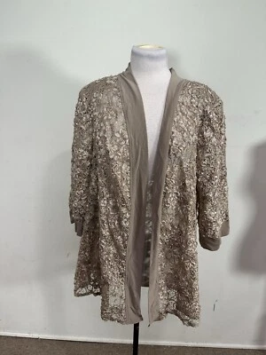 Chaqueta para mujer Oleg Cassini color beige manga 3/4 talla 22W  Foto 1 de 4